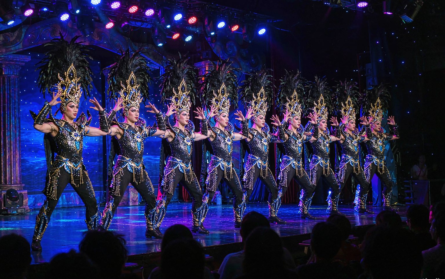 Cabaret performers on stage in Pattaya